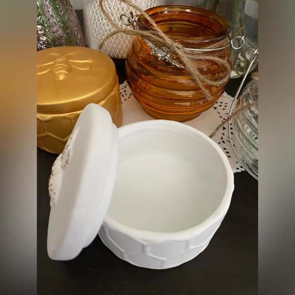 🆕🐝 “BEE LOVERS” GLASS TEA LIGHT HOLDER & DECORATIVE CONTAINER COLLECTION. NEW! - Picture 4 of 12